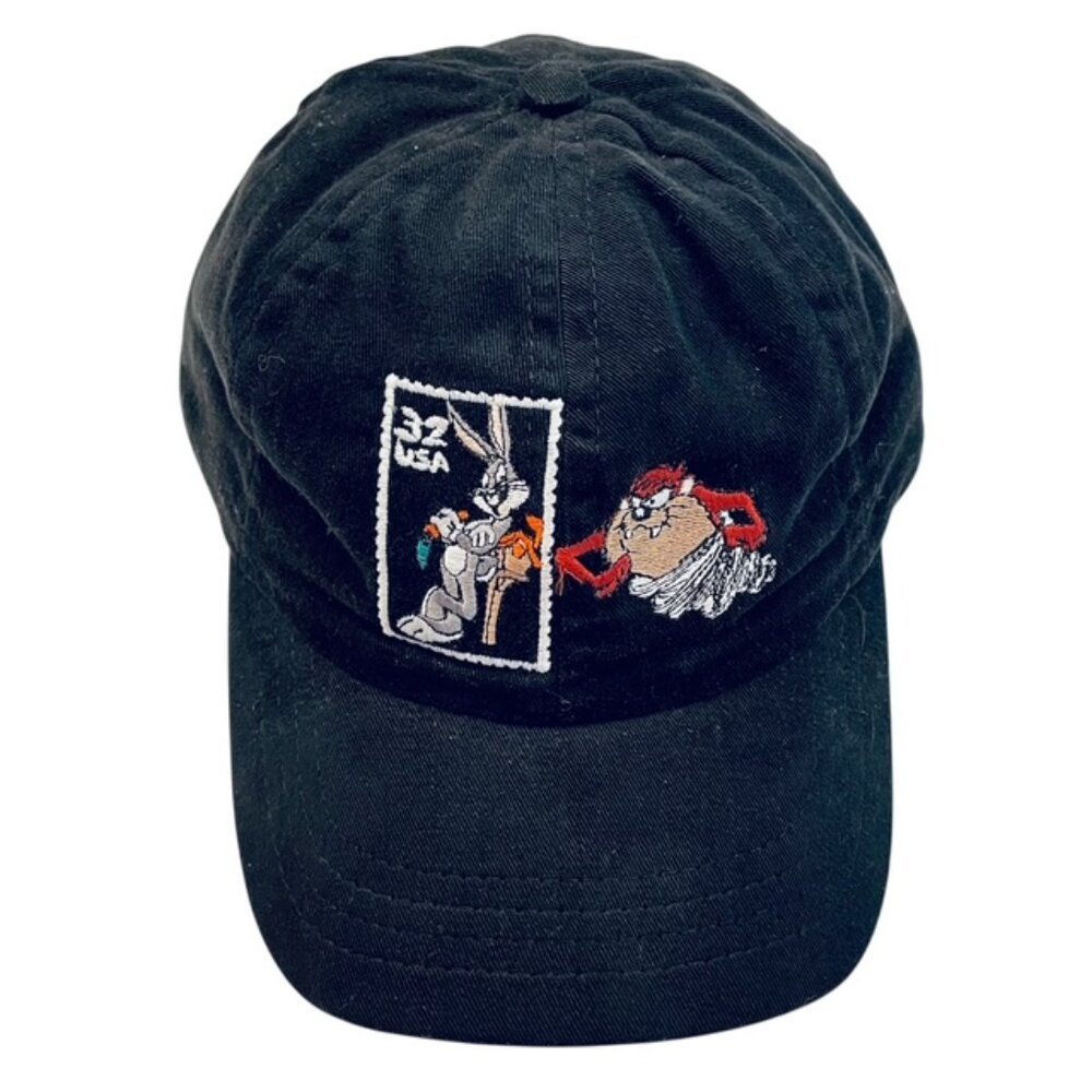 Vtg 1997 Looney Tunes Stamp Collection Snap Back Cap Taz Bugs Bunny